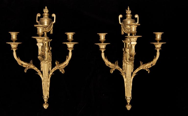 APPLIQUER, ETT PAR, Louis XVI-stil, Frankrike, 1800-tal.