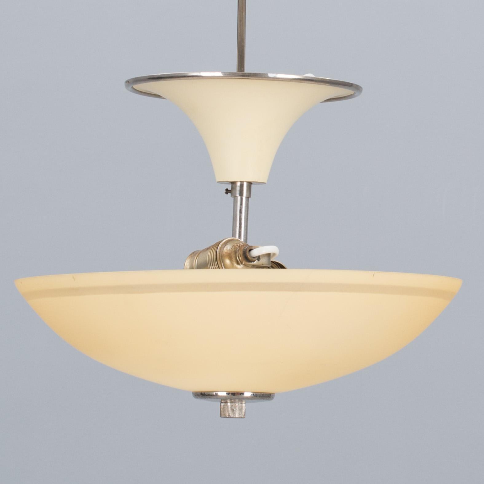 TAKLAMPA, art deco, Böhlmark. Diam 35 cm.