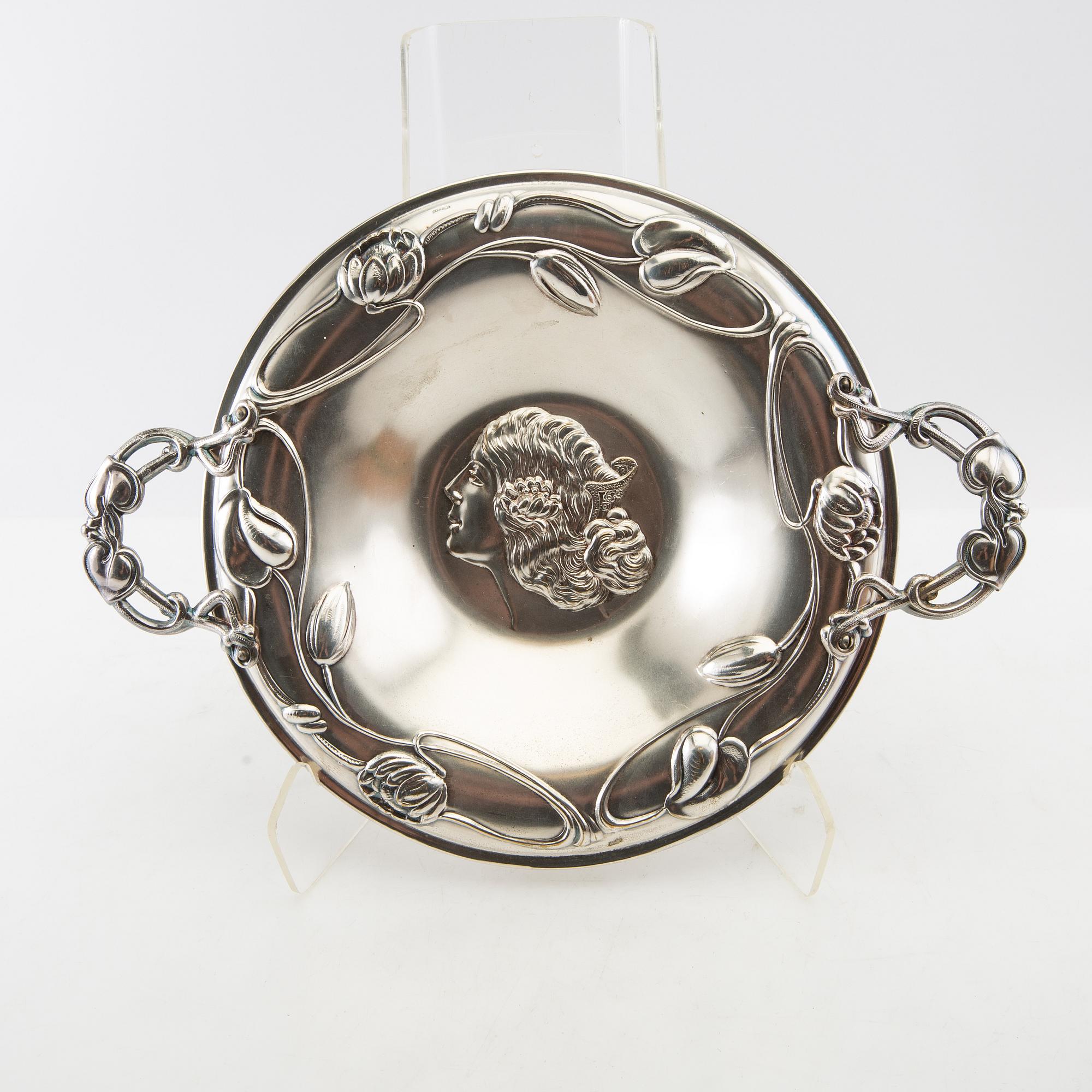 Plate Jugend GAB silver-plated, early 20th century.