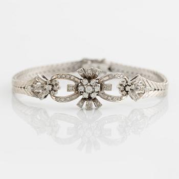 White gold and diamond bracelet.