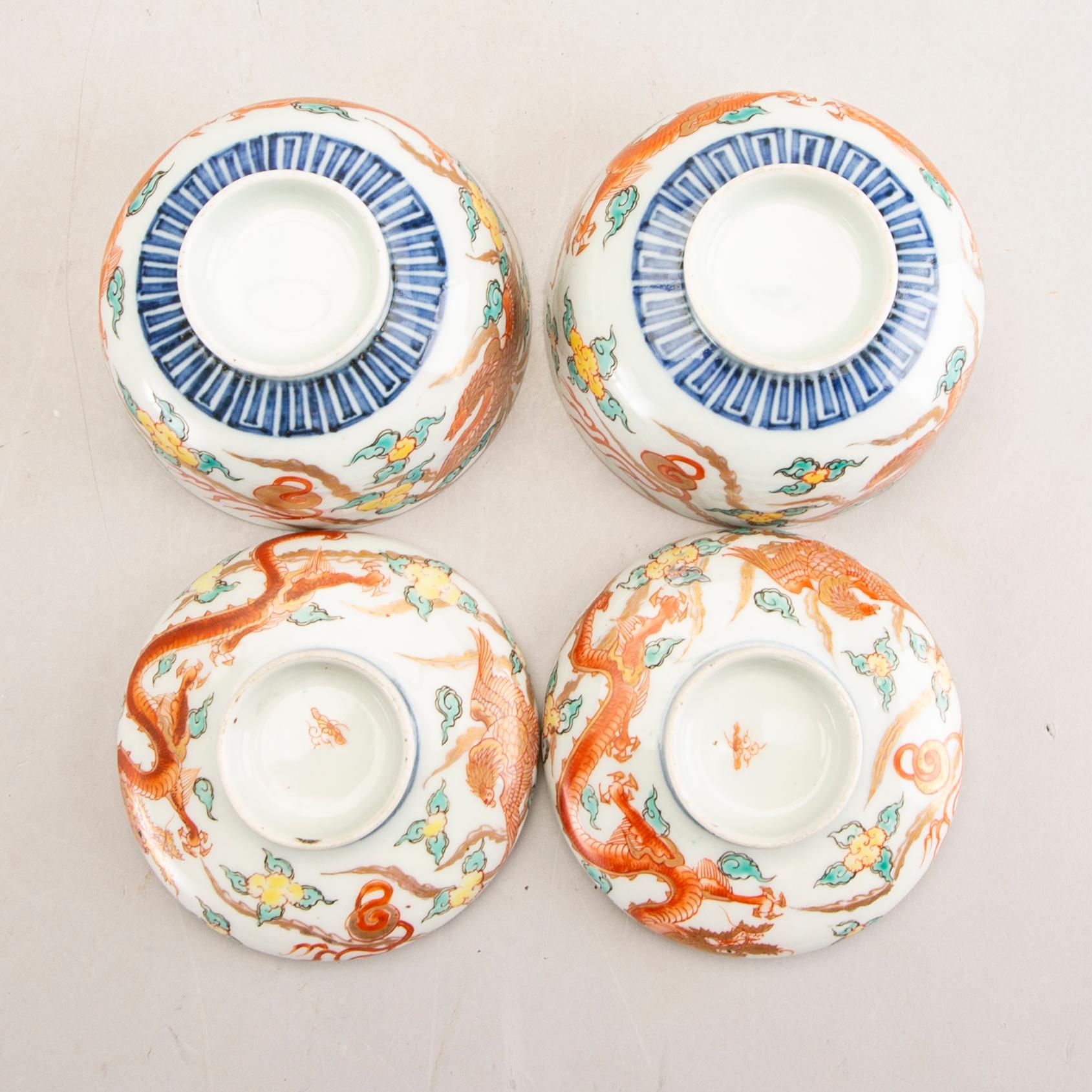 Risskålar 9 st Kina 1900-tal porslin.