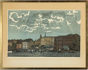 Svenolov Ehrén, Vy mot Skeppsbron, Stockholm.