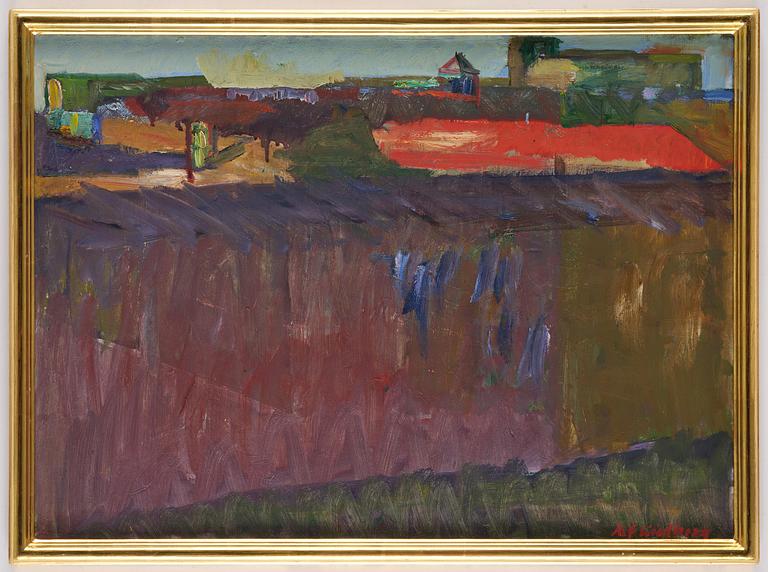 Alf Lindberg, View over rooftops.