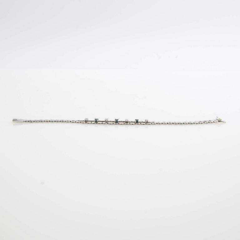 Armband, 14K guld med diamanter och safirer.