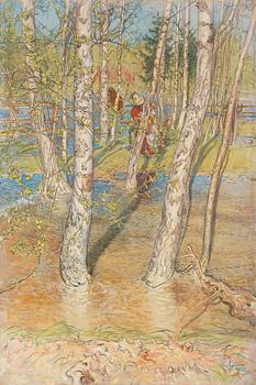 725. Carl Larsson, "Vårflod/Översvämning".