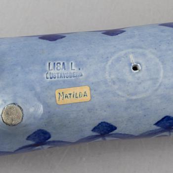 Lisa Larson, ljusstake, stengods, "Adventsgris", ur serien "Matilda", Gustavsberg.