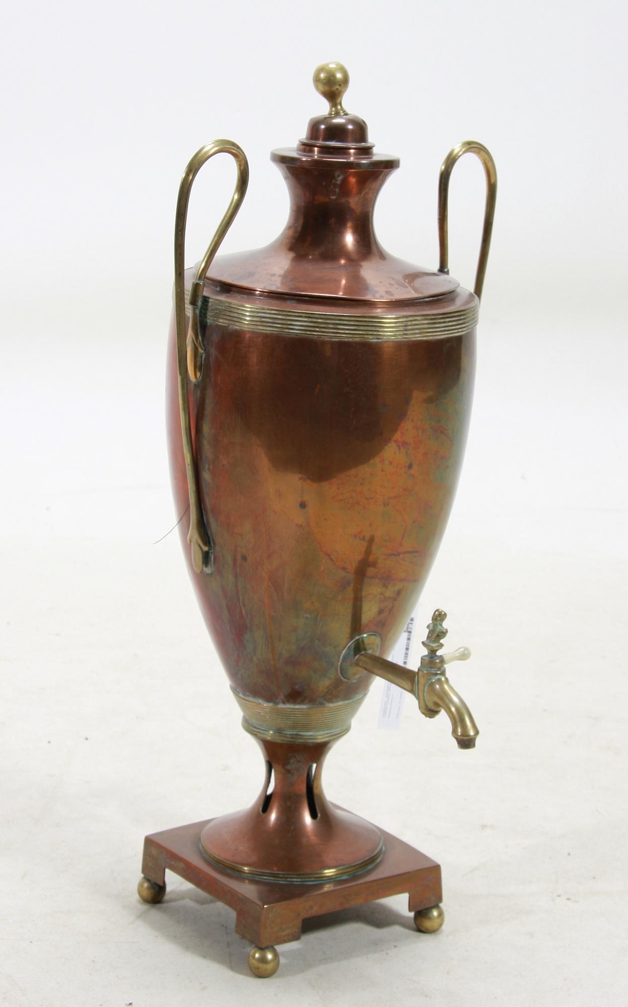 SAMOVAR, koppar, empire, 1800-talets första hälft.