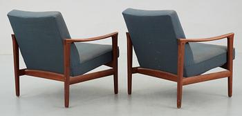FÅTÖLJER, ett par, "Kolding", Erik Wörtz, Bröderna Andersson 1960-tal.