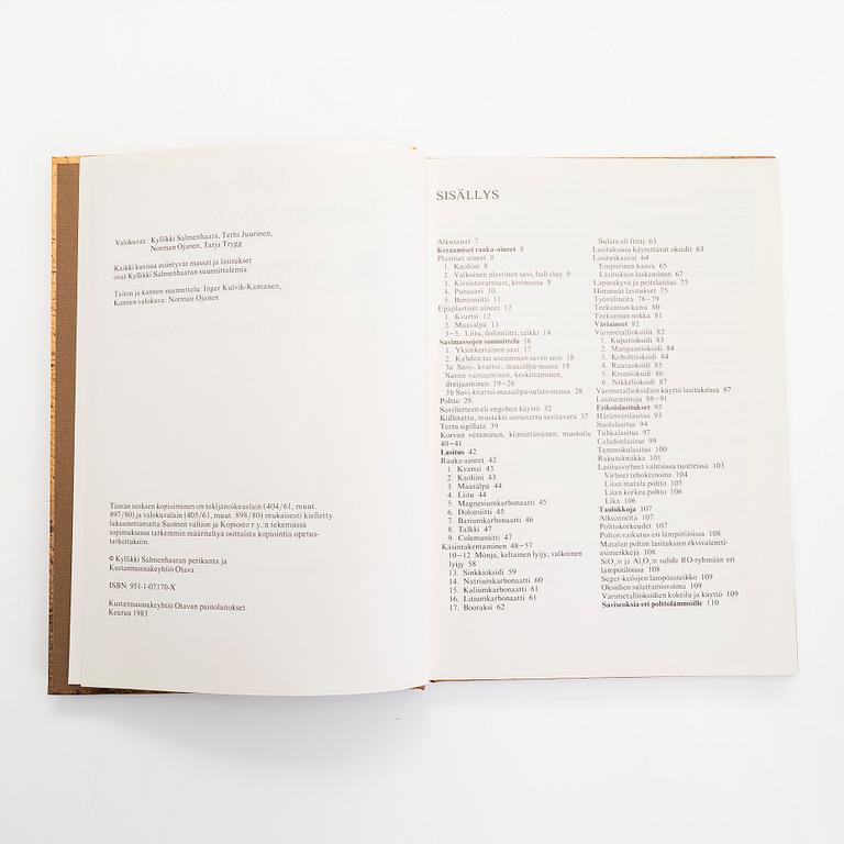 Kyllikki Salmenhaara, astoneware goblet , signed KS and book published by Kyllikki Salmenhaara.