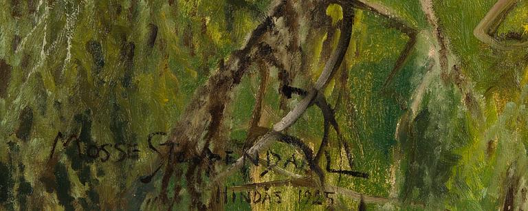 Mosse Stoopendaal, oil,on canvas, signed and dated  Hindås 1925.