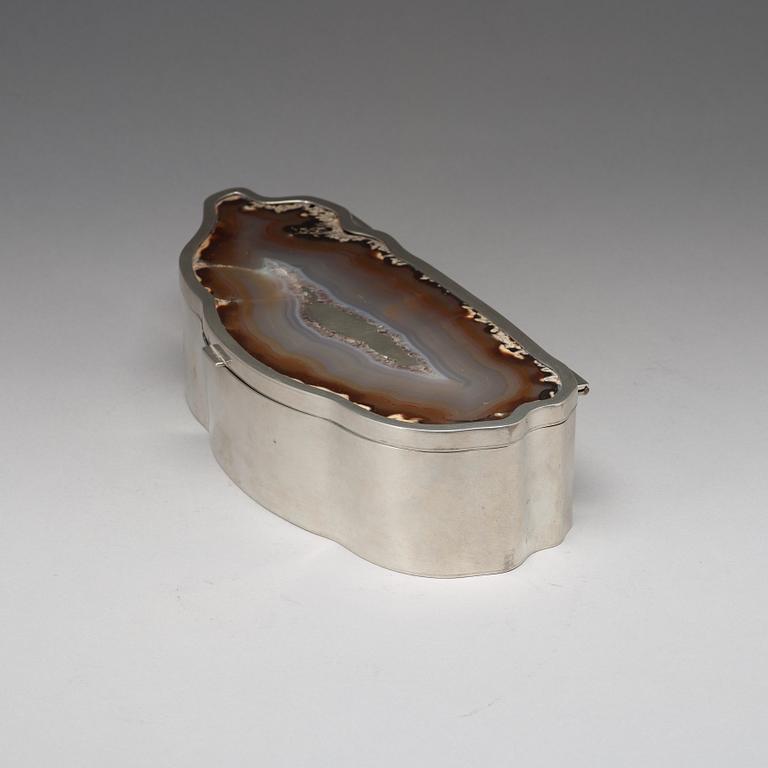 Estrid Ericson, a pewter and agate casket, Stockholm 1975.