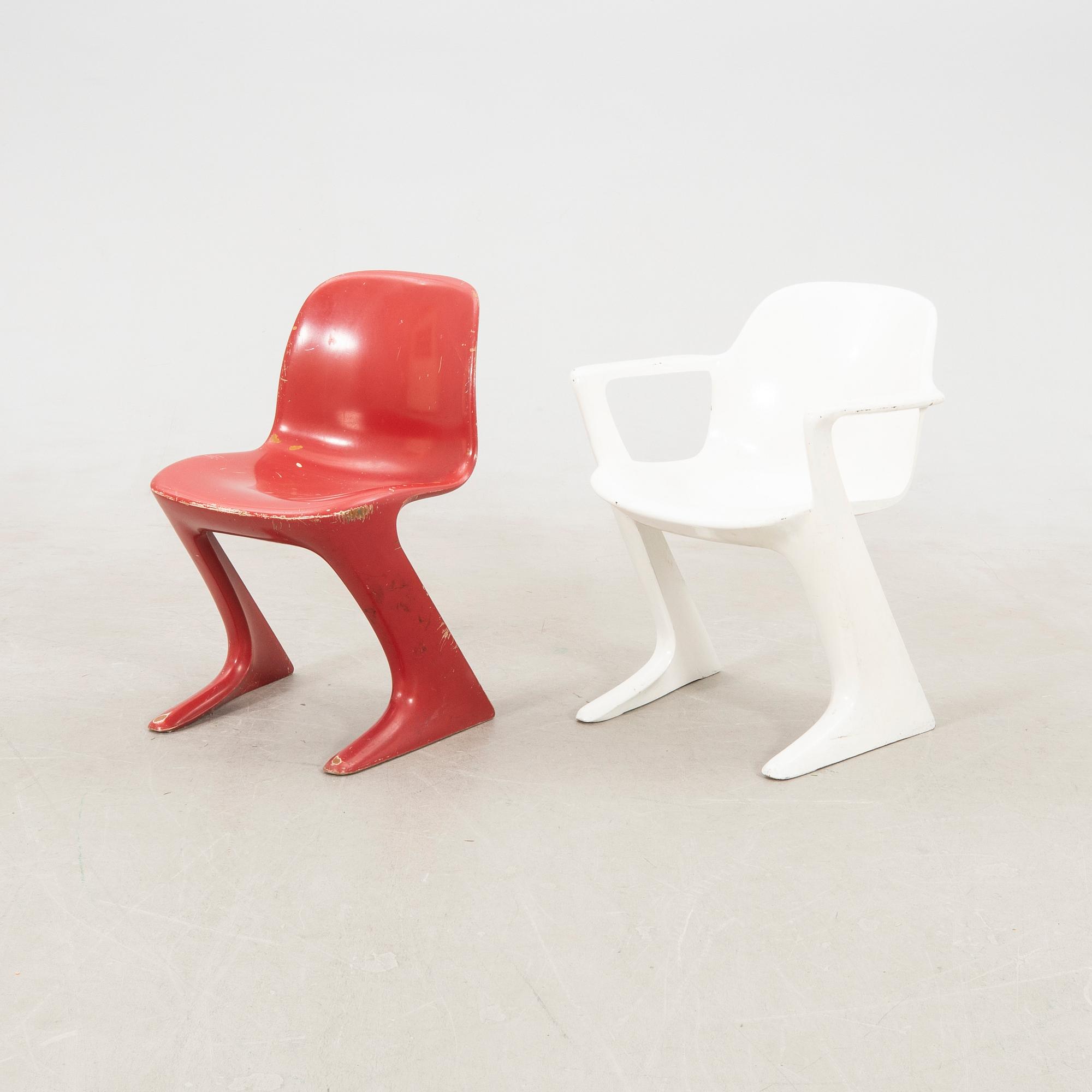 Ernst Moeckl chairs 3+2 pcs "Kangoroo" Horn Germany, second half of the 20th century.
