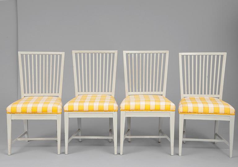 A SET OF FOUR CHAIRS.