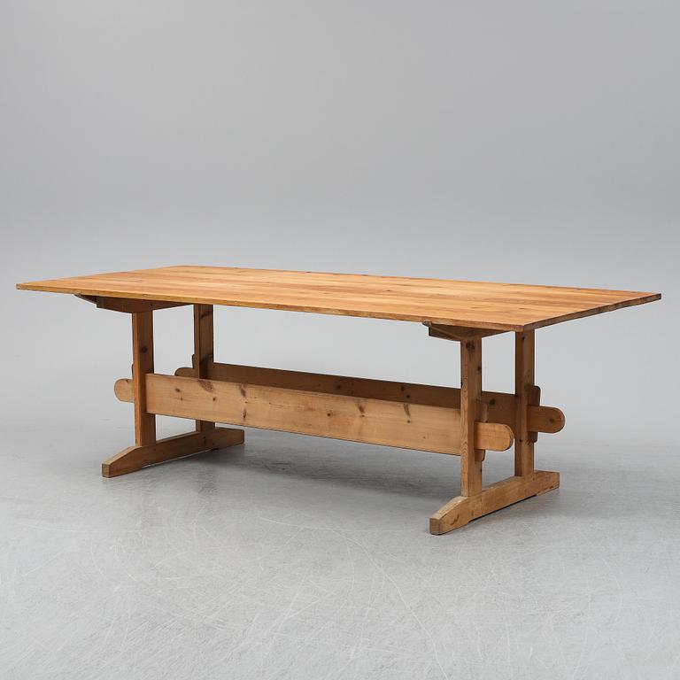 A pine table, second half of the 20th Century.