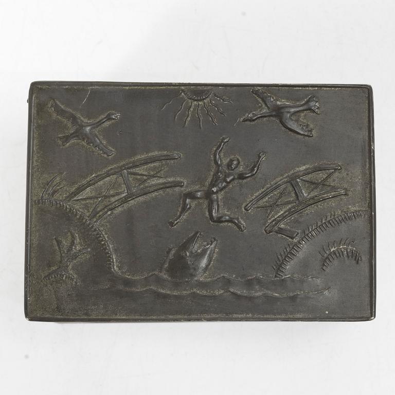 Nils Fougstedt, sannolikt, skrin, tenn, Herman Bergman, Stockholm 1928.