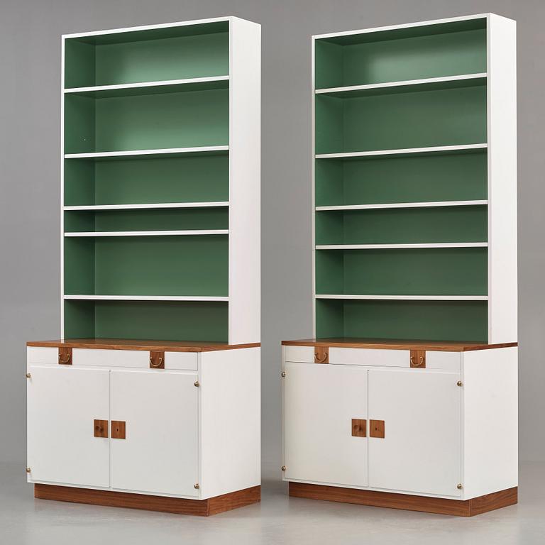 Josef Frank, two sections of bookshelves, Svenskt Tenn, model 2255, post 1985.