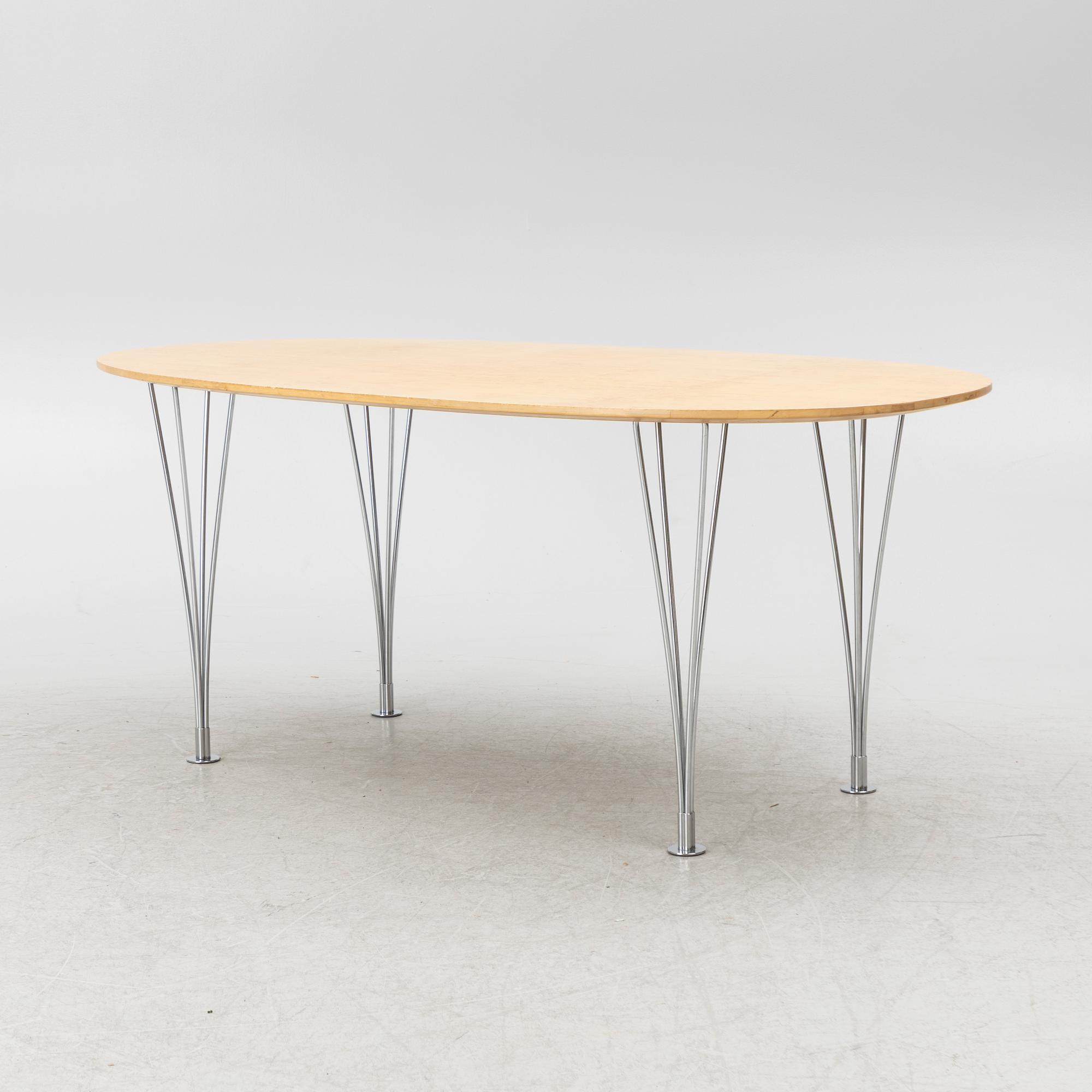 Bruno Mathsson, & Piet Hein, table, "Superellipse", Bruno Mathsson International, Värnamo.