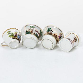 Service pieces, 12 pcs, porcelain, Empire, first half of the 19th century.