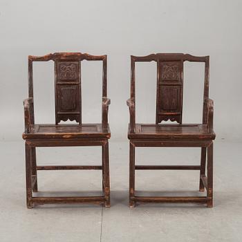 KARMSTOLAR, ett par, Kina, 1800/1900-tal.