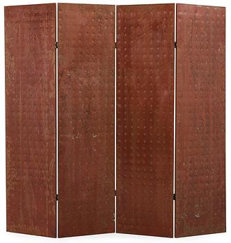 37. A Mats Theselius 'Rörligt Objekt' copper room divider by Källemo, Sweden post 1989.