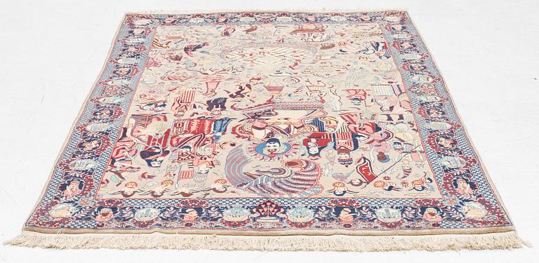 Matta, Kashmir, figural, ca 214 x 139.