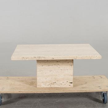 A TRAVERTINE SOFA TABLE, end of 20th century.