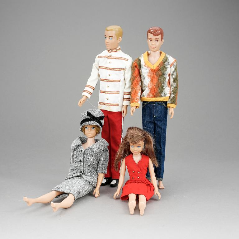 BARBIEDOCKOR, 4 st. Mattel, 1960-tal.