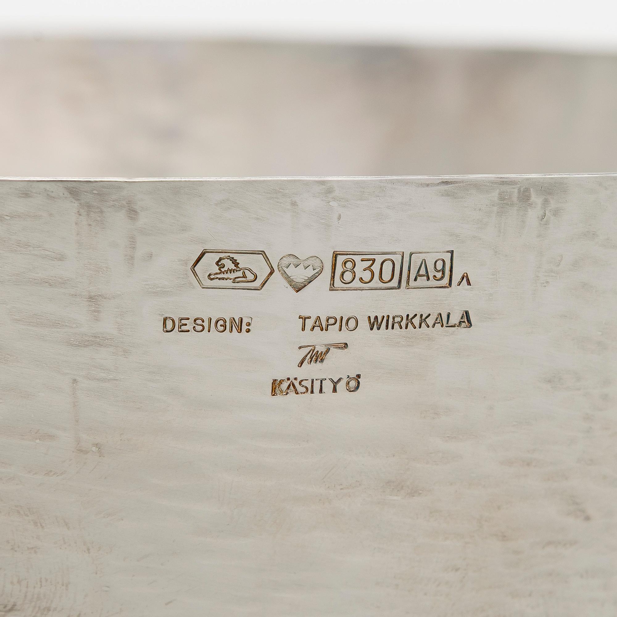 Tapio Wirkkala, skål, silver, TW 243, Kultakeskus, Tavastehus 2002.