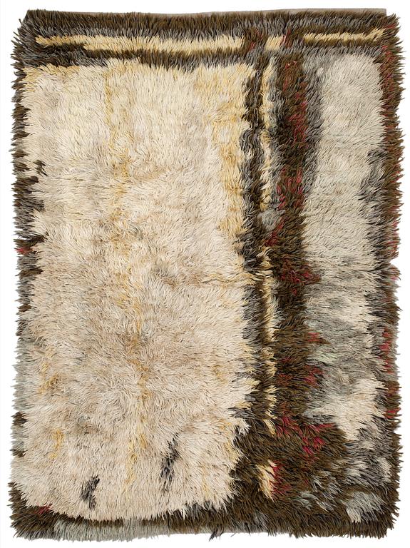 Rug. "Droppsten". Rya. 196,5 x 136,5 cm. Designed and "sewed" by Axel Löfstrand in 1963.