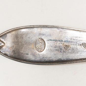 C.N. Ruthenbeck (1828-1859(1891)), Six silver spoons, Uddevalla, Sweden 1836.