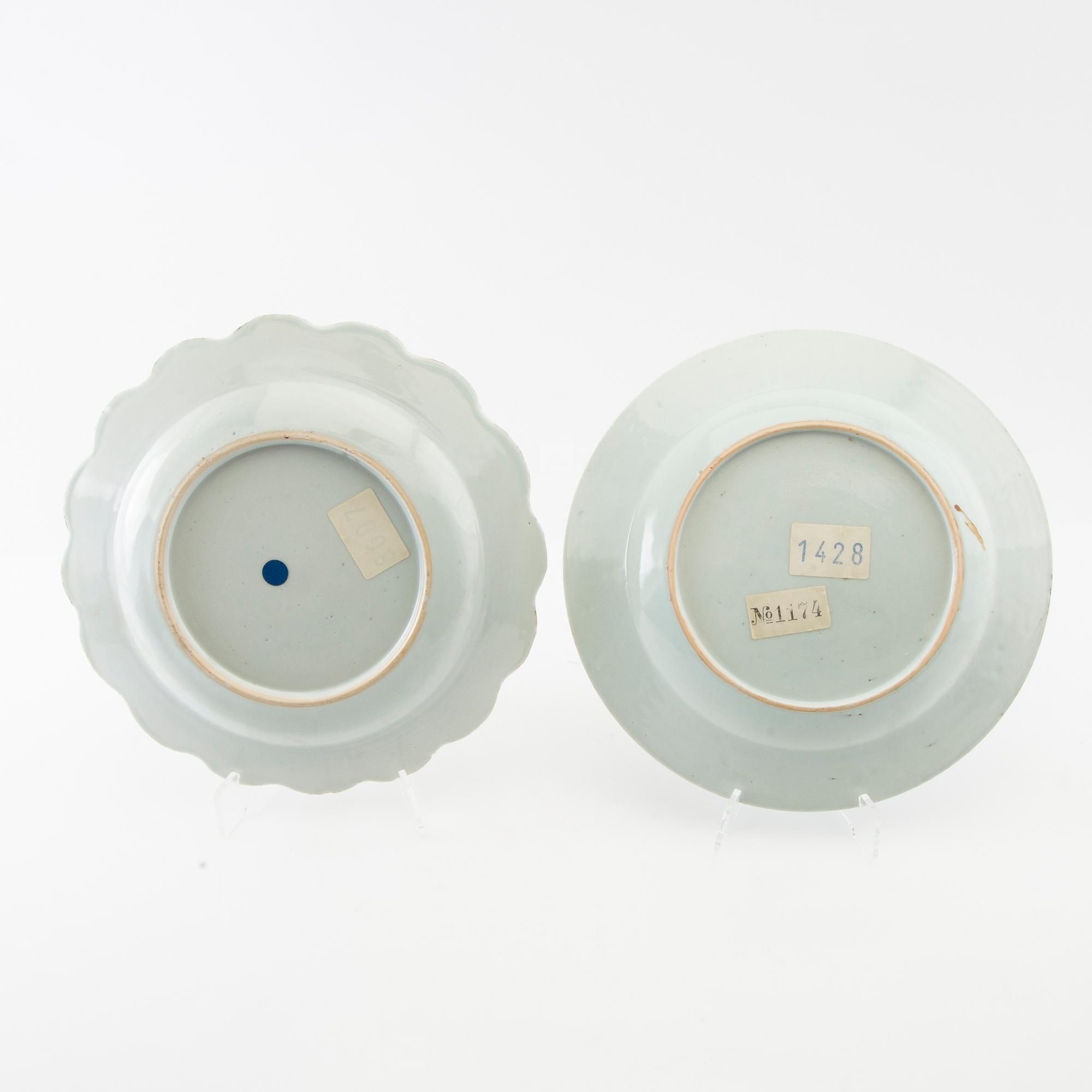 Plates 2 pcs. porcelain China, 18th century,.