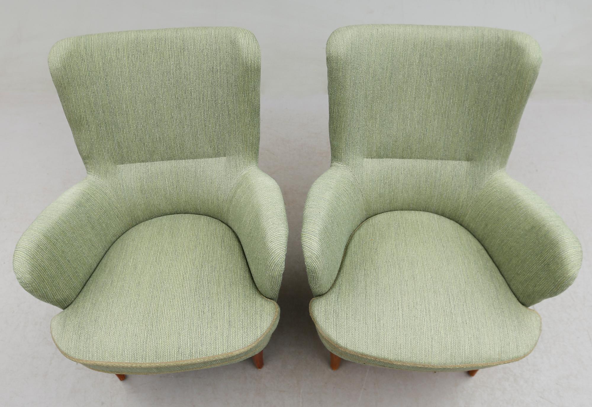 FÅTÖLJER, 1 par, "Stora Furulid", Carl Malmsten.