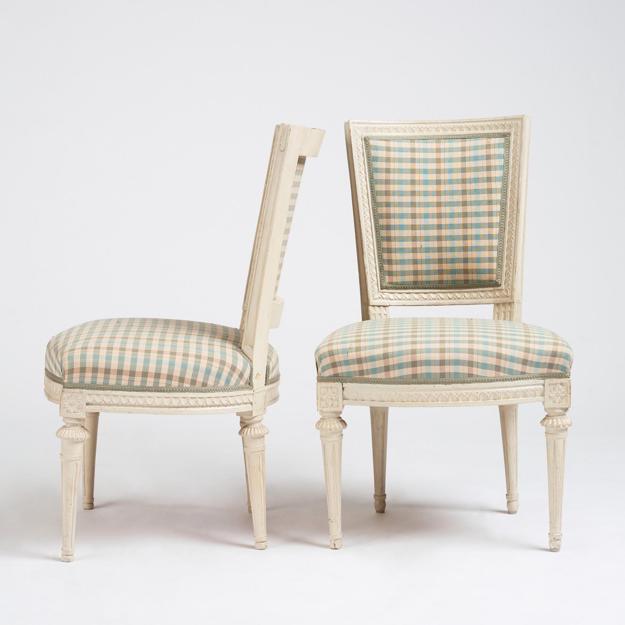 A matched set of twelve Gustavian chairs, second part of the 18th century.