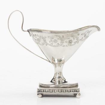 A Swedish late 18th century parcel-gilt silver creamer, mark of Johan Wilhelm Zimmerman, Stockholm 1798.
