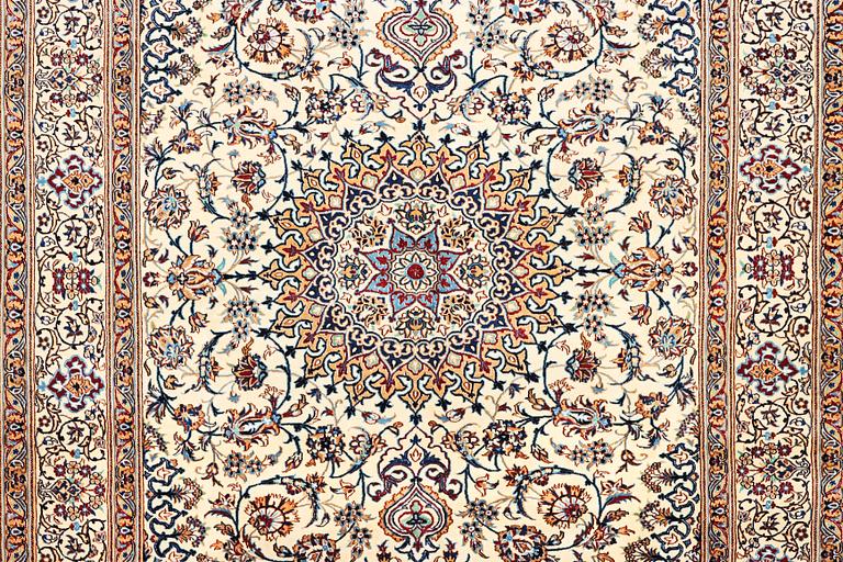 A part silk Nain carpet, 9LA, c. 335 x 245 cm.