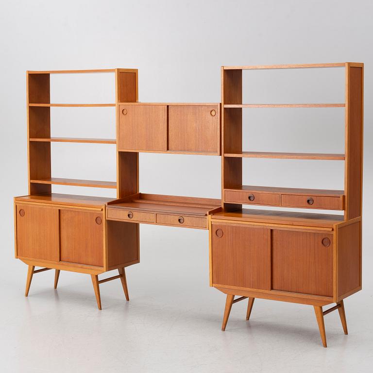 Bookshelves, a pair, mid-20th century.