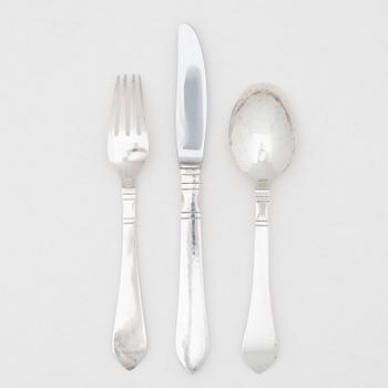 Georg Jensen, bestickservis, 24 delar, sterlingsilver, modell "Antik/Continental", Köpenhamn, Danmark efter 1945.