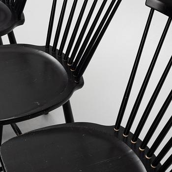 Carl Malmsten, six panted 'Lilla Åland' chairs from Stolab, dated 2009.