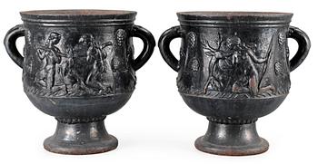 520. A pair of Ivar Johnsson cast iron jardinière, 'Diana', Näfveqvarns Bruk.