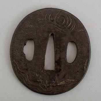 TSUBA, järn, Japan, Masataka, 1800-tal.