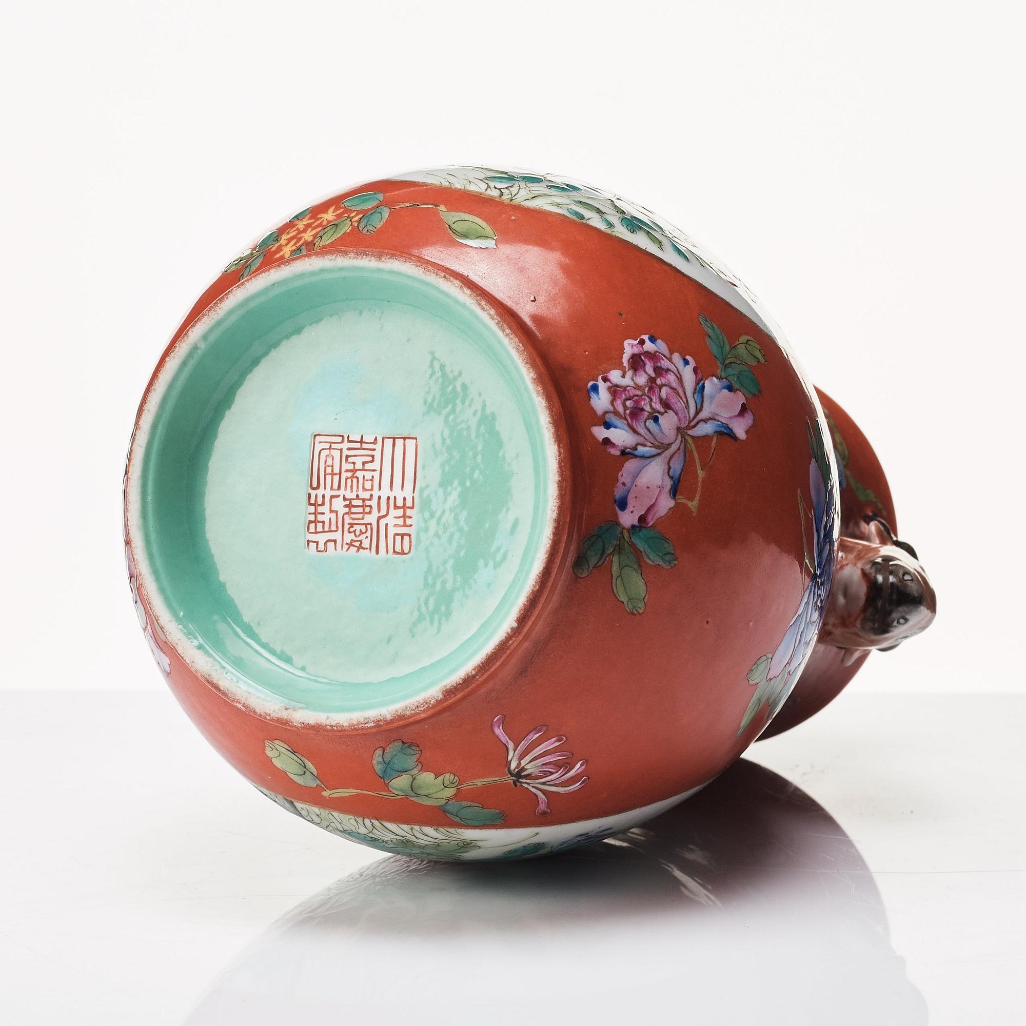 A famille rose vase, Republic with Guangxu mark.
