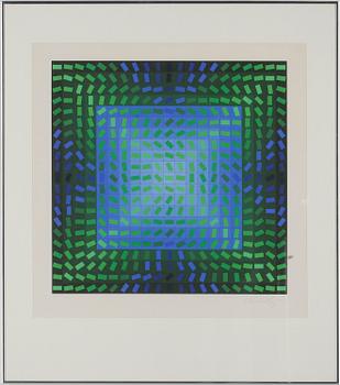 VICTOR VASARELY, färglitografi, signerad o numrerad: 75/100.