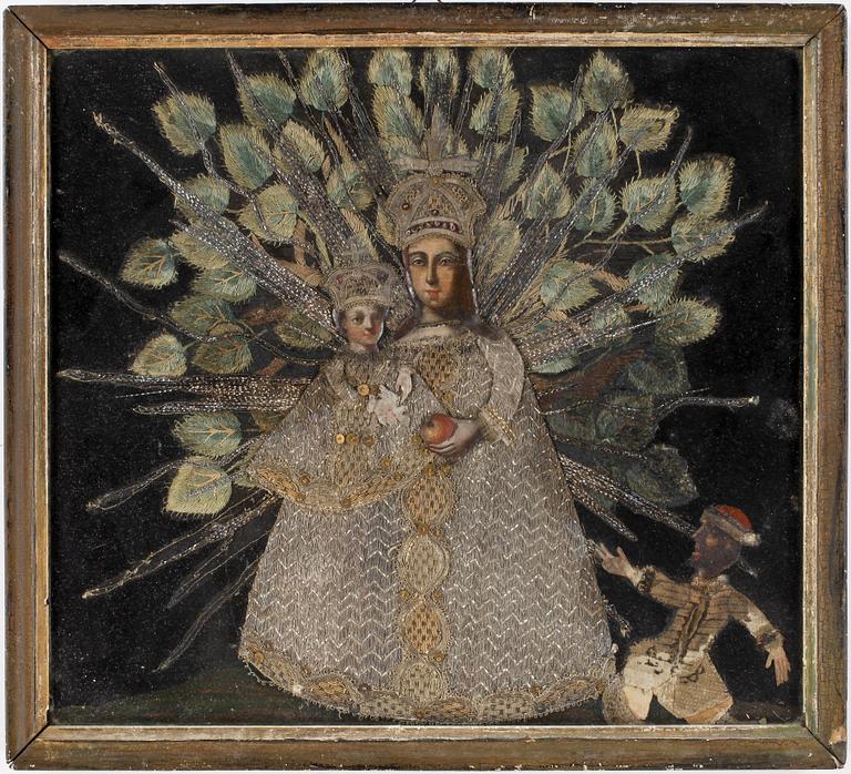 SILVERBRODERI samt blandteknik. 1800/1900-tal.