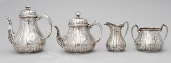 A 4-part, silverplated tea set, late 1800s.