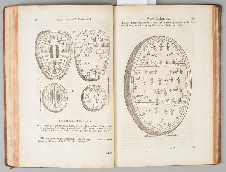 BOK, Johannes Schefferus, Beskrivning av Lappland tryckt Oxford 1674.