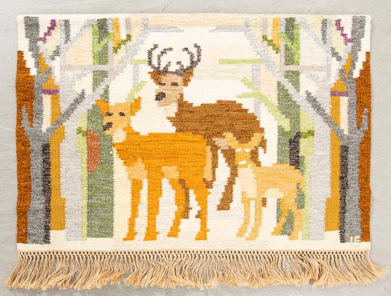 Ingegerd Silow, Wall hanging rölakan signed approx. 69x112 cm.