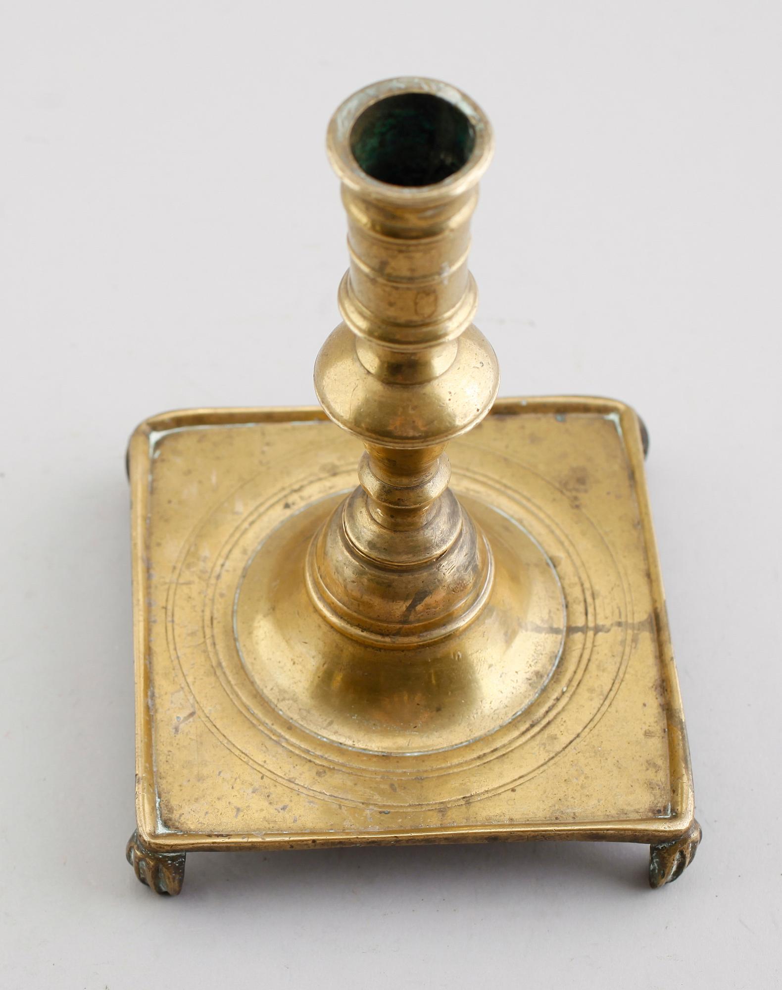 LJUSSTAKE, mässing, 1600-tal.