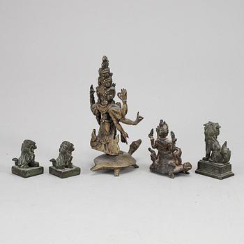 A group of bronze scuptures, and seals, 20th Century.