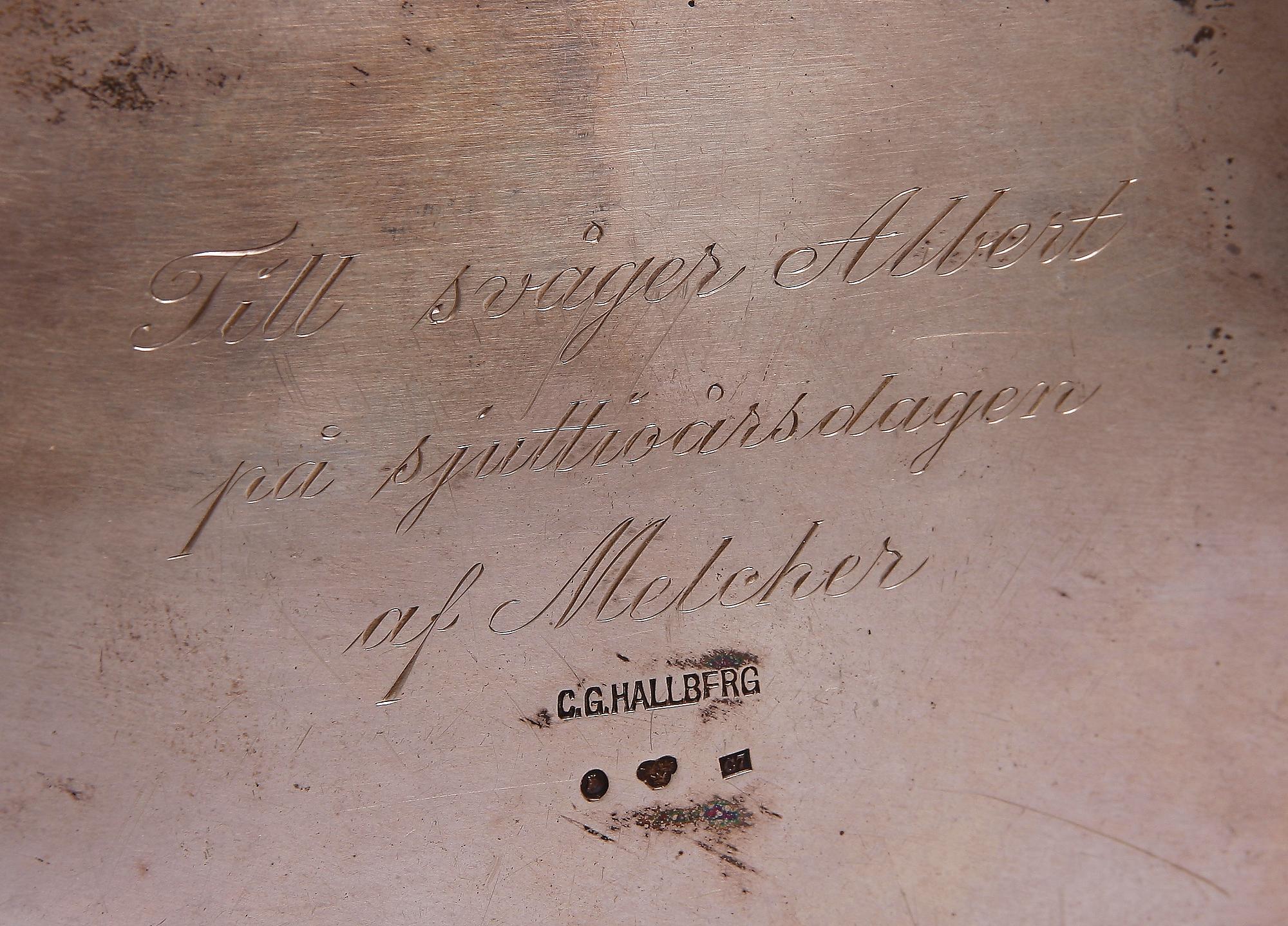 KAFFE- OCH TESERVIS, 4 delar, silver, gustaviansk stil, CG Hallberg, Stockholm, 1906. Totalvikt 2470 gram.