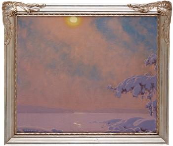 Gustaf Fjaestad, Solglitter över vinterisar.